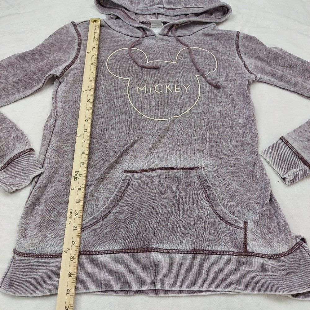 DISNEY WOMEN'S PURPLE METALLIC OUTLINED MICKEY MOUSE GAUZE HOODIE SIZE SMALL - Picture 4 of 10